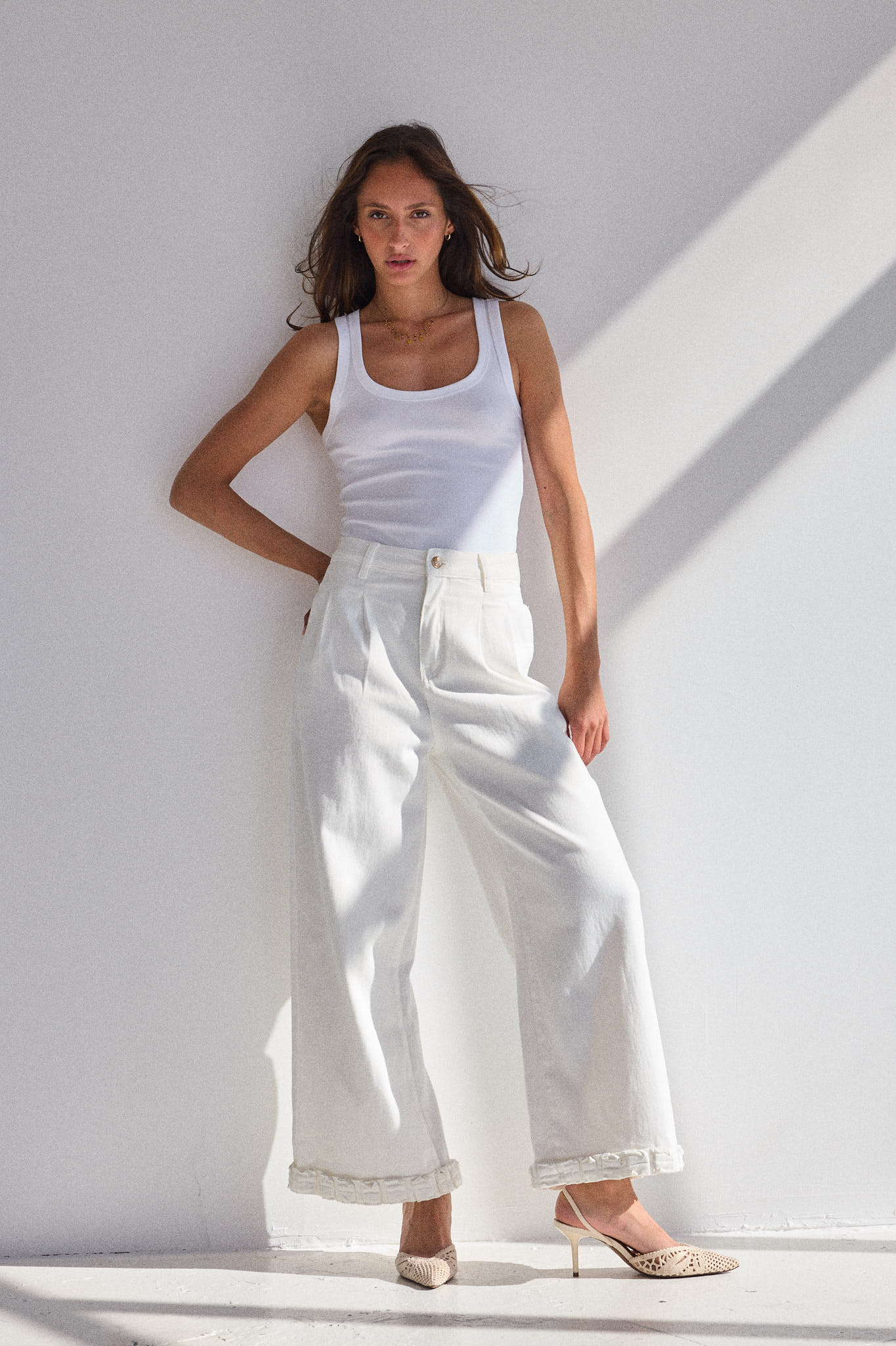 ROMANE - Jean Wide Leg & Bas Volanté