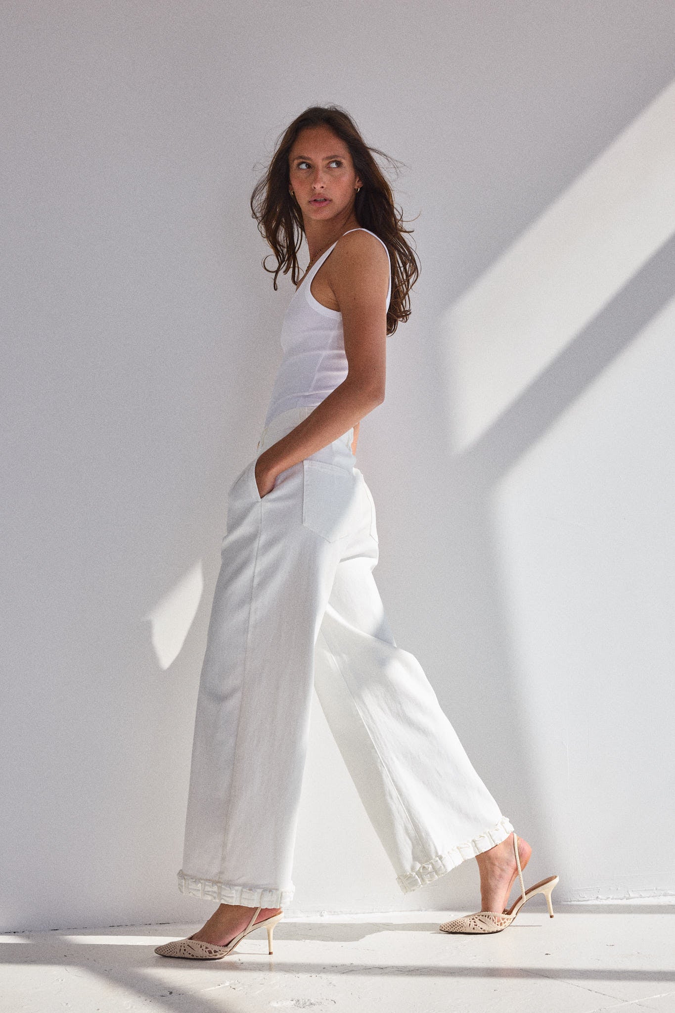 ROMANE - Jean Wide Leg & Bas Volanté