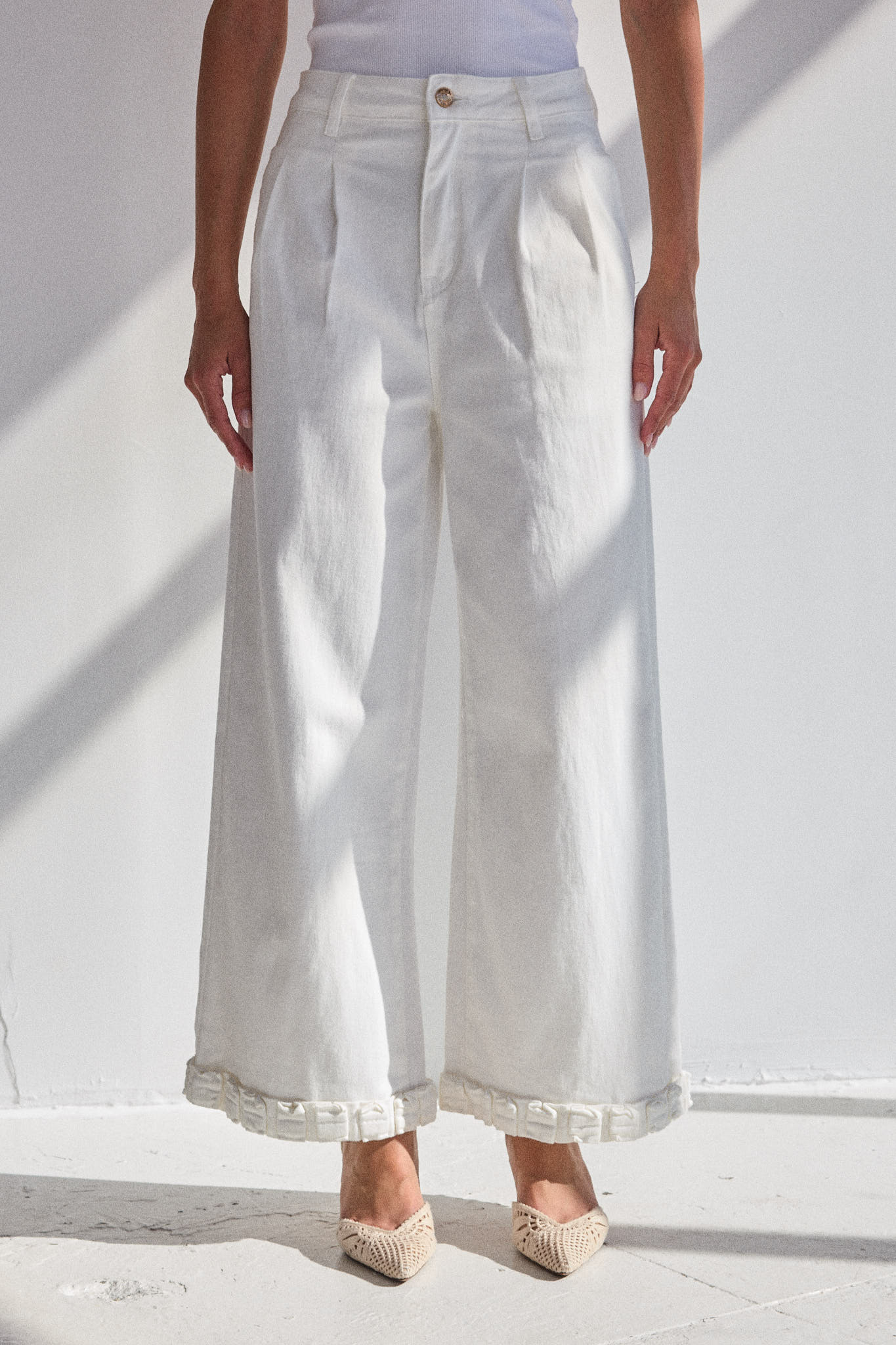 ROMANE - Jean Wide Leg & Bas Volanté