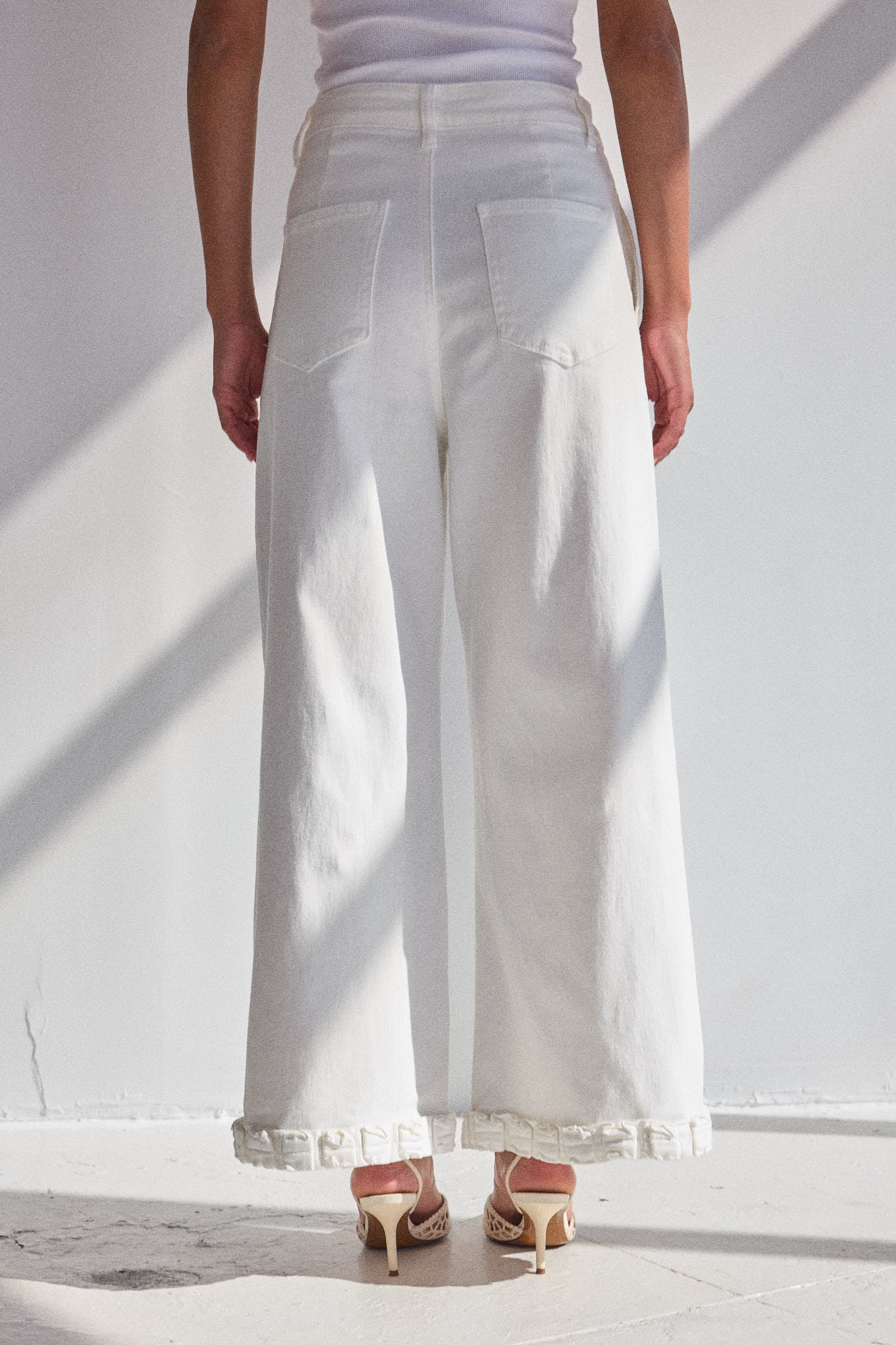 ROMANE - Jean Wide Leg & Bas Volanté