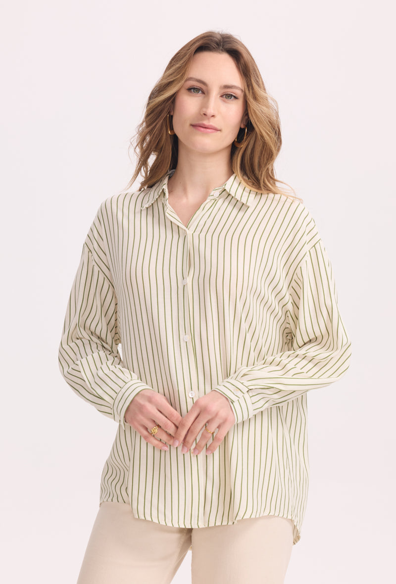 Chemise à rayures bicolores
