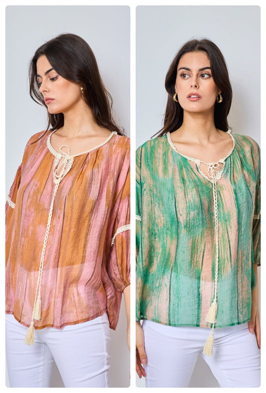 Thalia - Patterned blouse