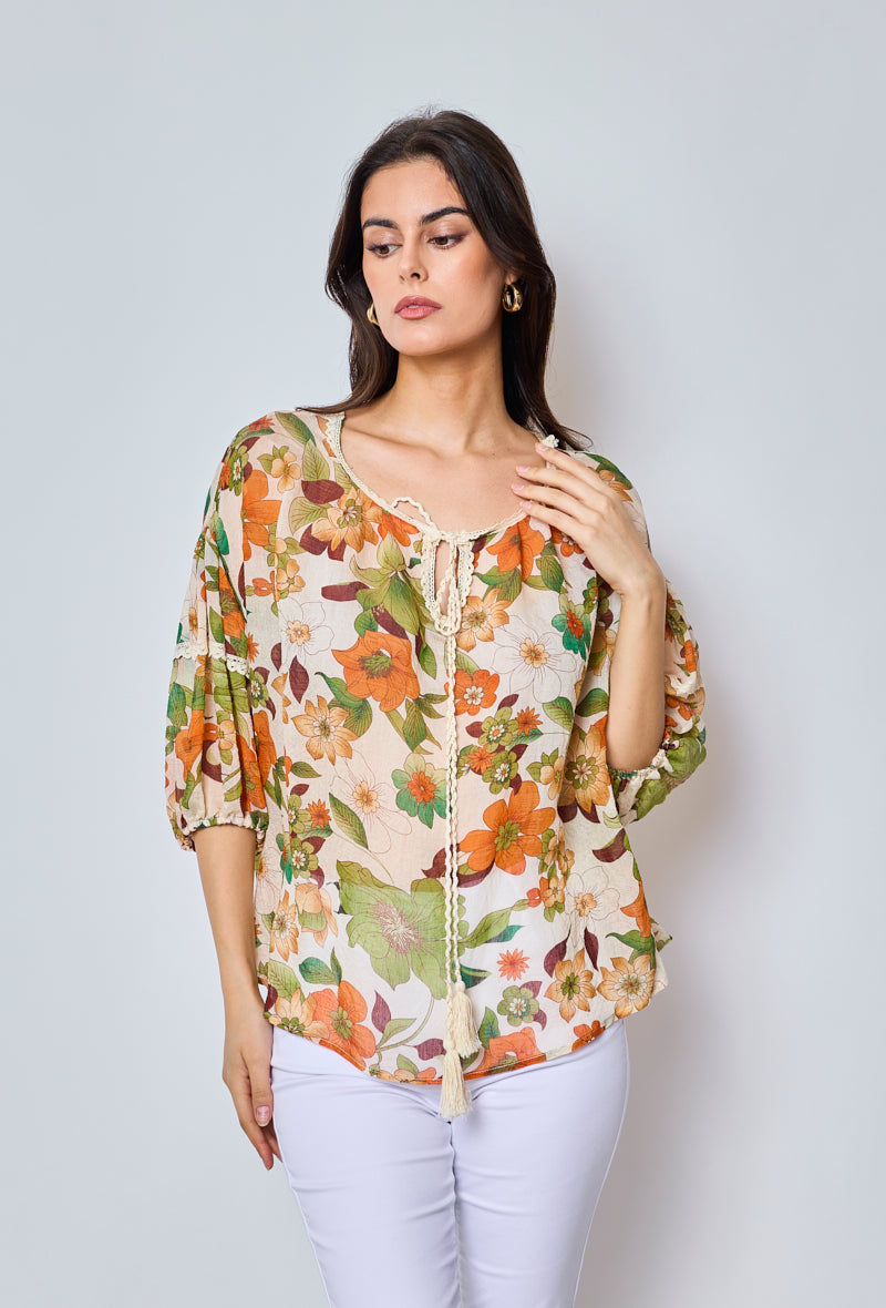 Helena - Blouse à motifs