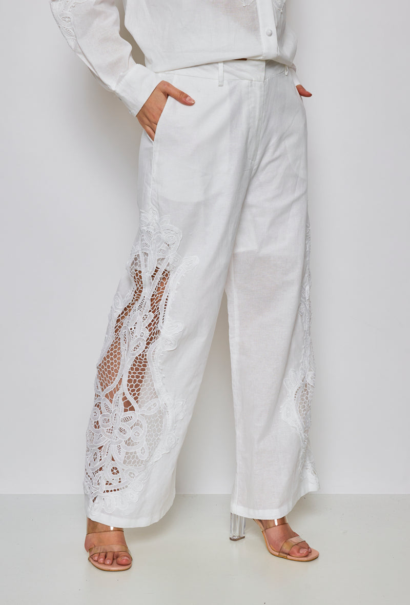 Embroidered loose pants