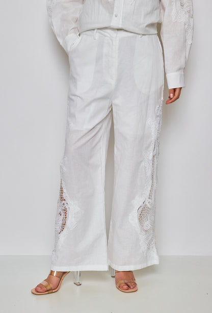 Embroidered loose pants