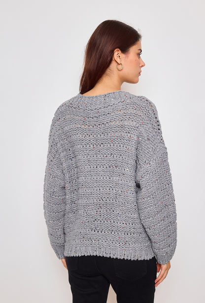 Cardigan tricot, grosse maille à sequins