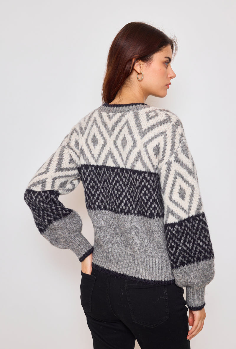 Pull à motifs et fantaisies