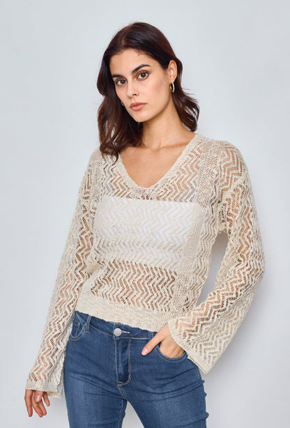 Plain zigzag crochet sweater