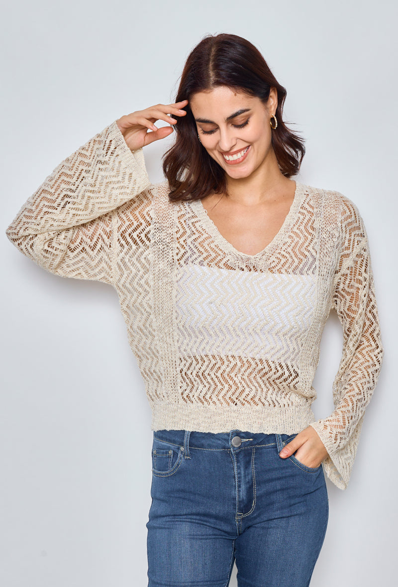 Plain zigzag crochet sweater