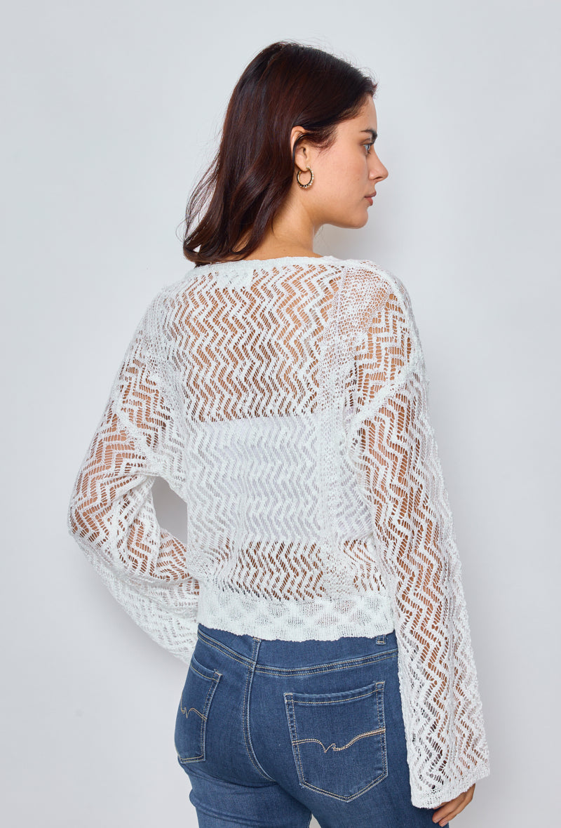 Plain zigzag crochet sweater