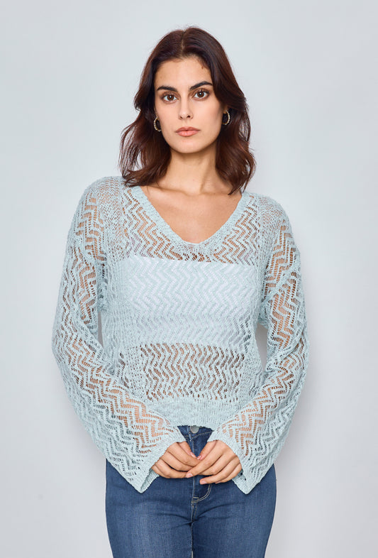 Plain zigzag crochet sweater