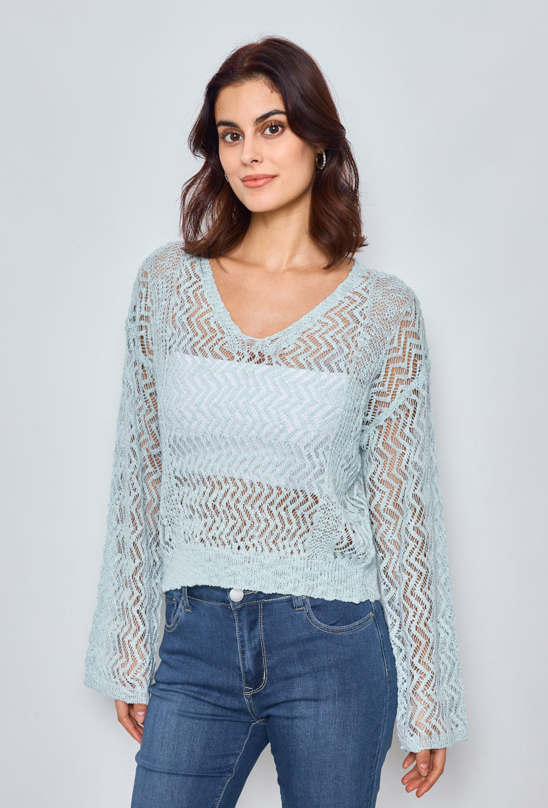 Plain zigzag crochet sweater