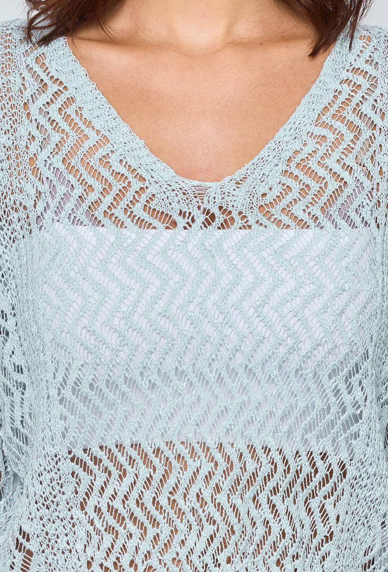 Plain zigzag crochet sweater