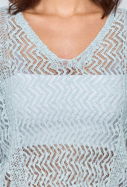 Plain zigzag crochet sweater