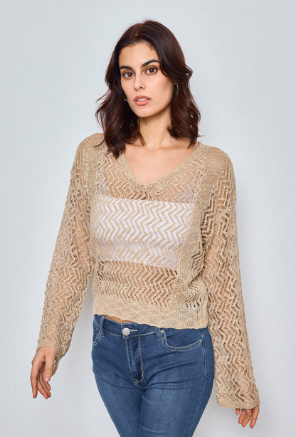 Plain zigzag crochet sweater