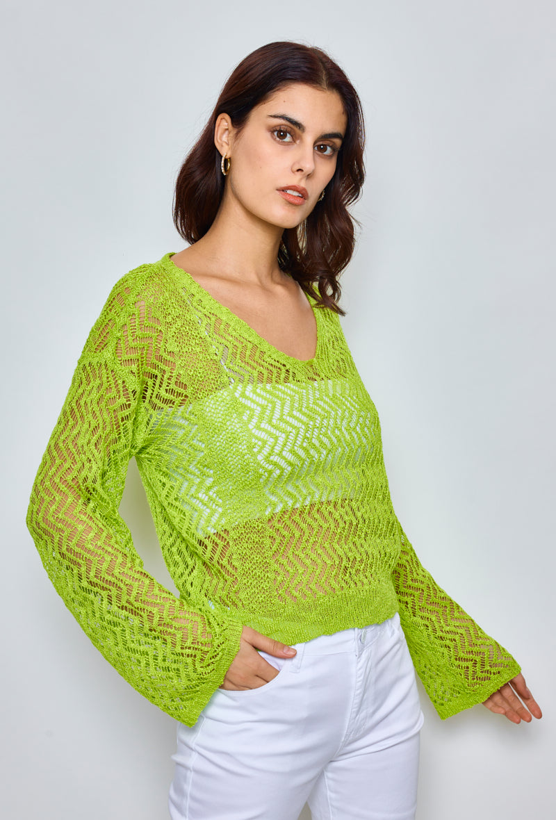 Plain zigzag crochet sweater