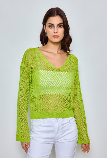 Plain zigzag crochet sweater