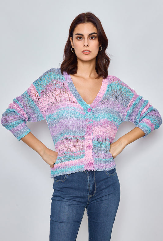 Multicolor crochet cardigan