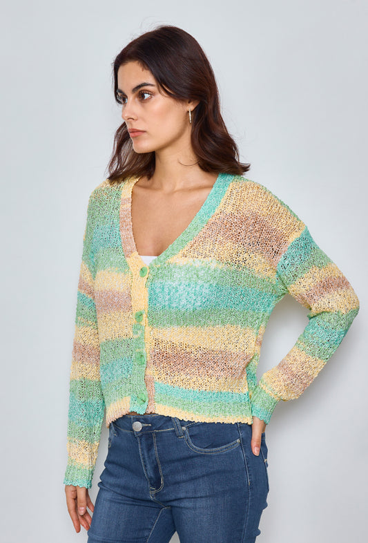 Multicolor crochet cardigan