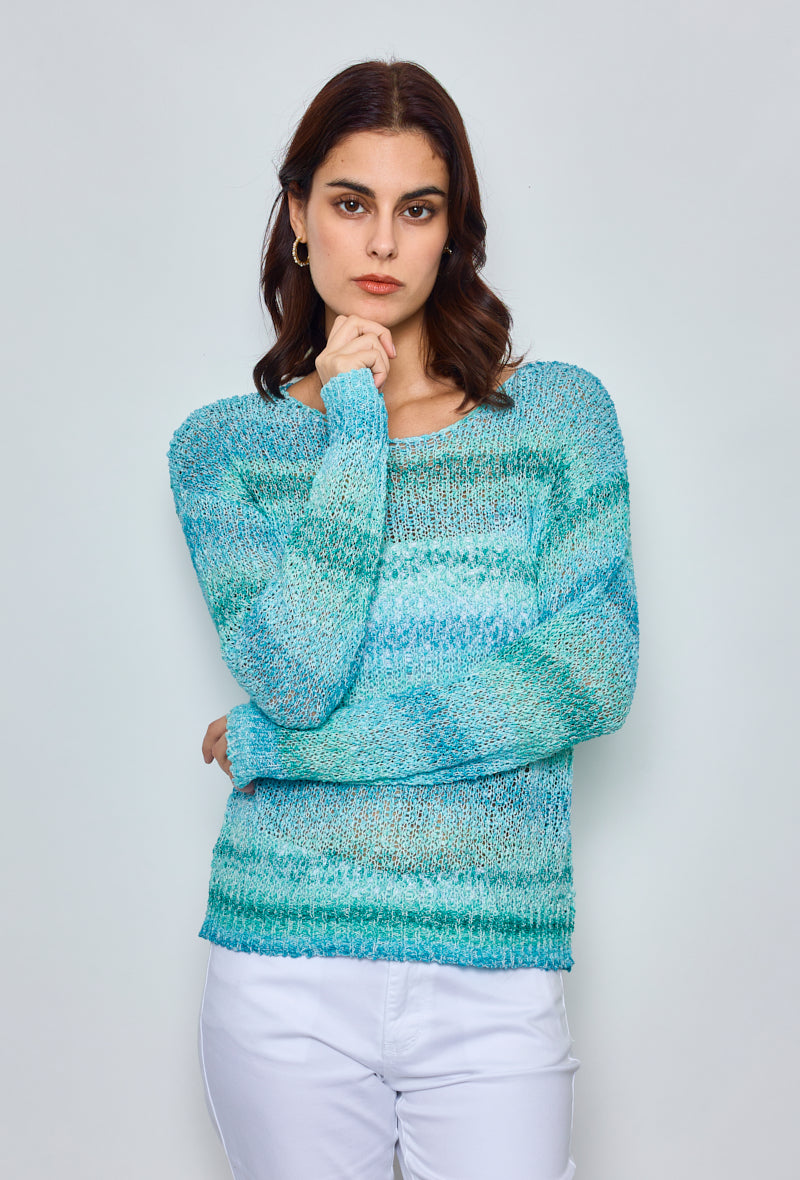 Multicolored crochet sweater