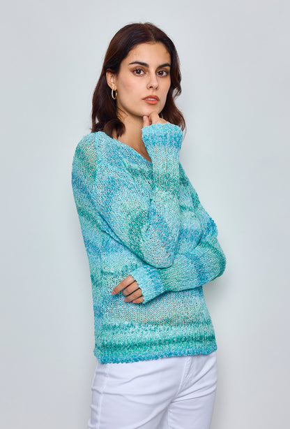 Multicolored crochet sweater