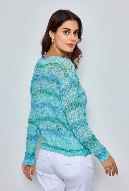 Multicolored crochet sweater