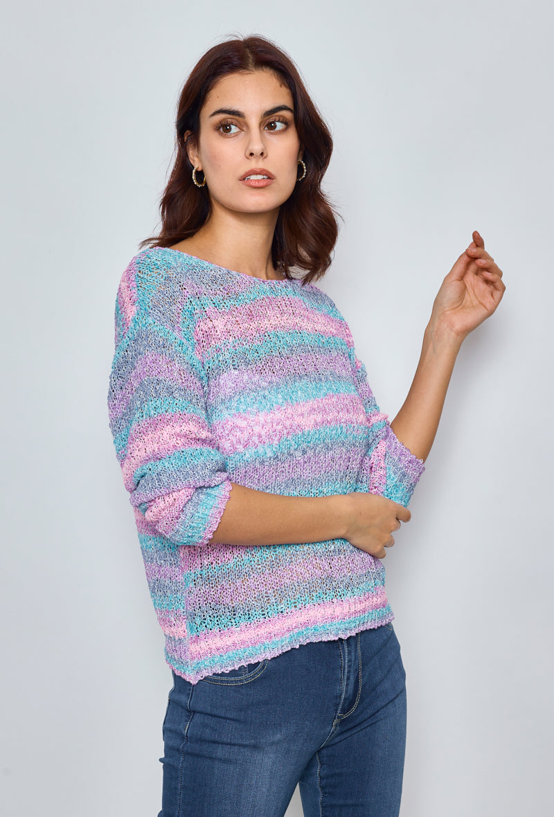 Multicolored crochet sweater