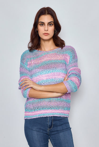 Multicolored crochet sweater