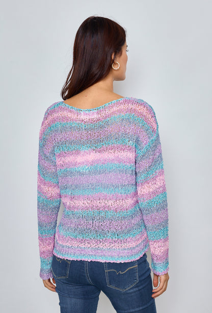 Multicolored crochet sweater