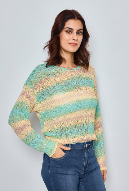 Multicolored crochet sweater