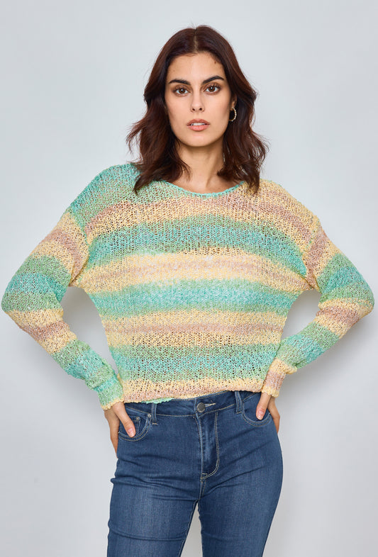 Multicolored crochet sweater