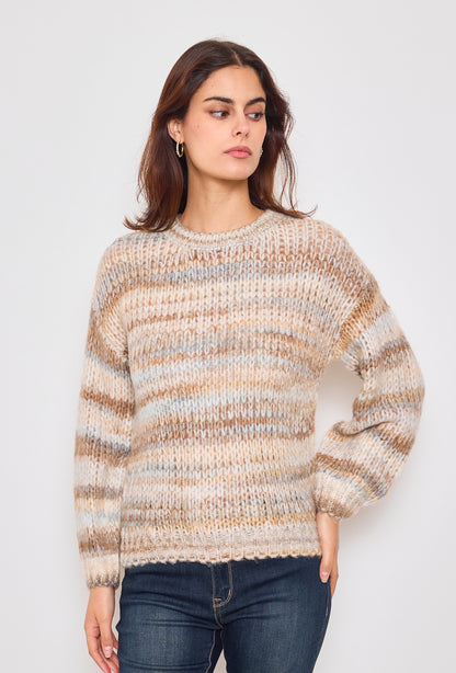 Gradient color knitted sweater