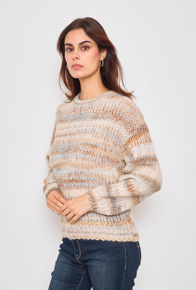 Gradient color knitted sweater