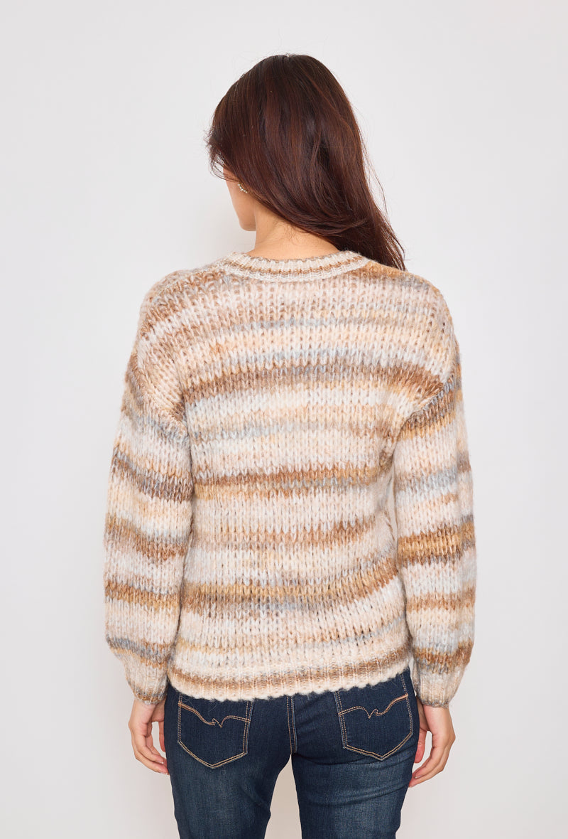 Gradient color knitted sweater