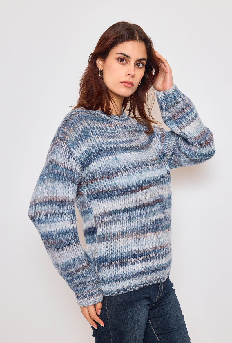 Gradient color knitted sweater