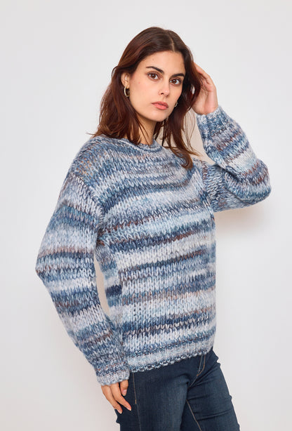 Gradient color knitted sweater