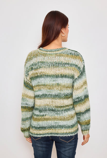 Gradient color knitted sweater