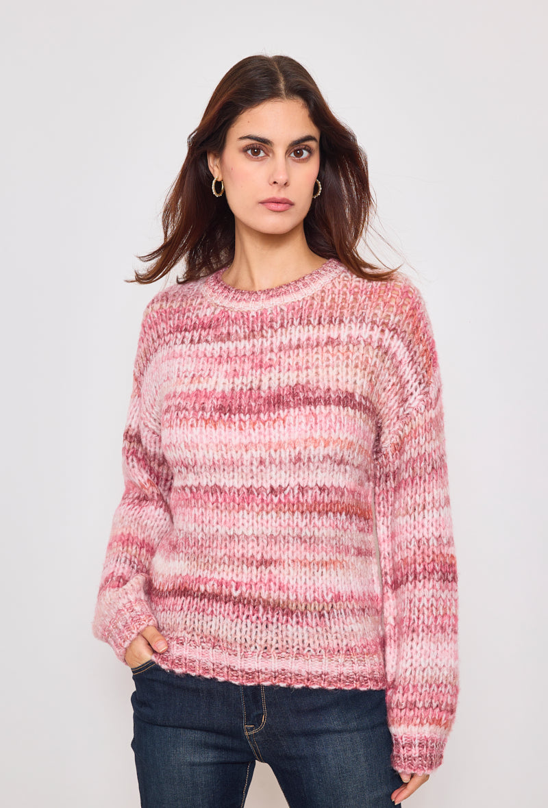 Gradient color knitted sweater