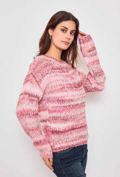 Gradient color knitted sweater