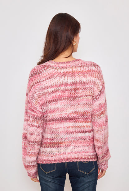 Gradient color knitted sweater