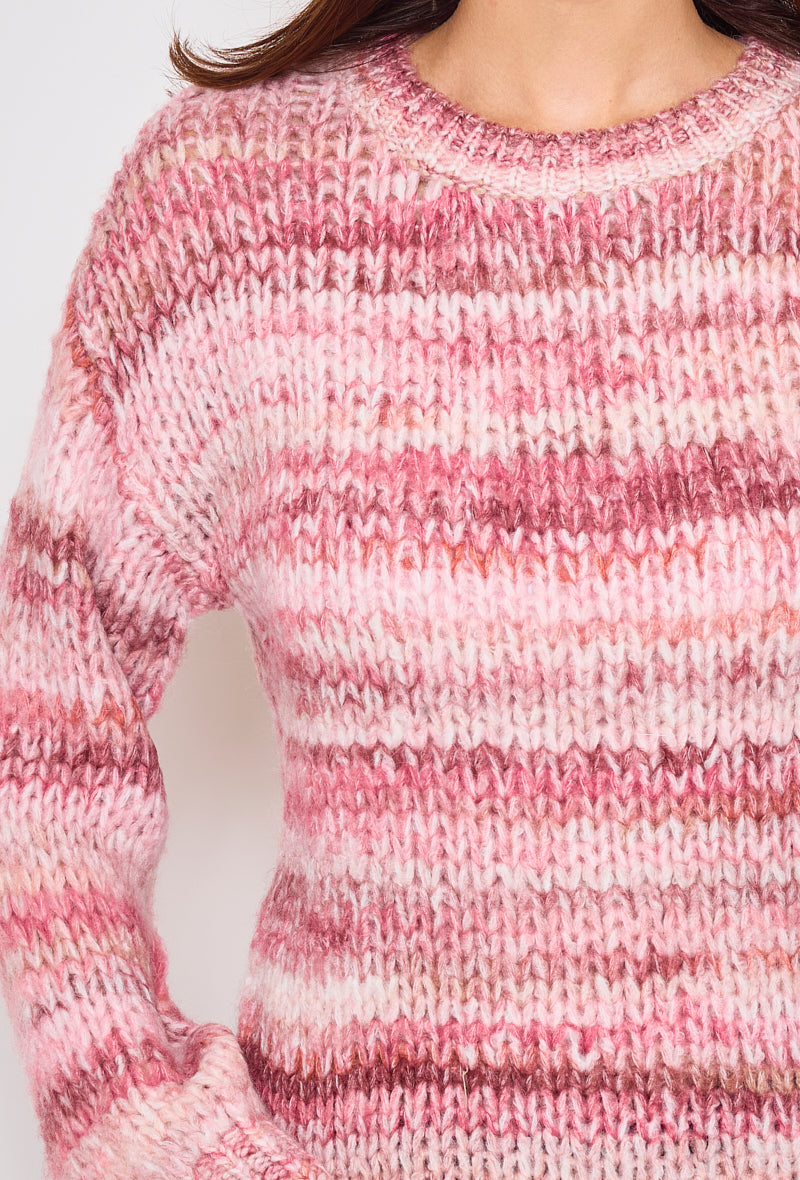 Gradient color knitted sweater