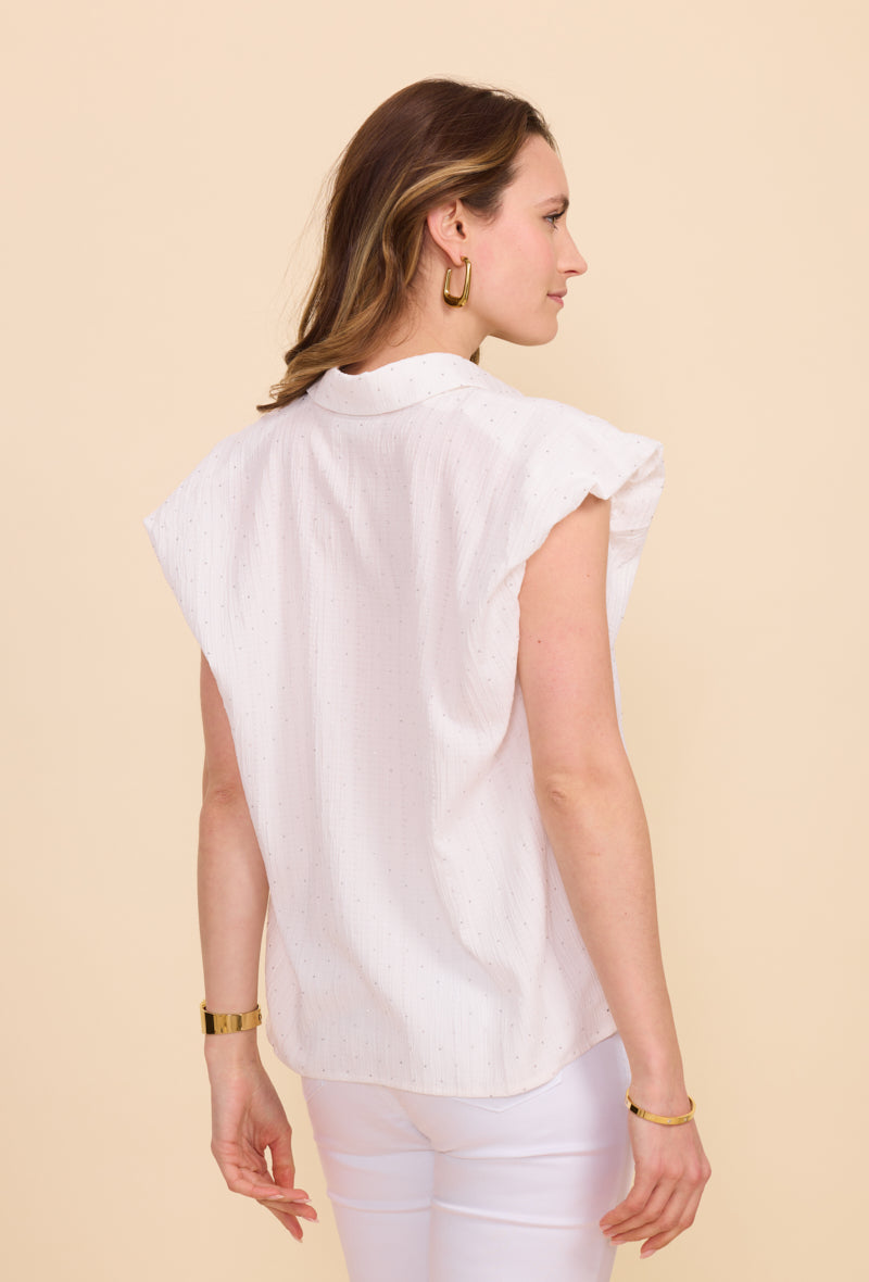 Chemise manches courtes avec volants
