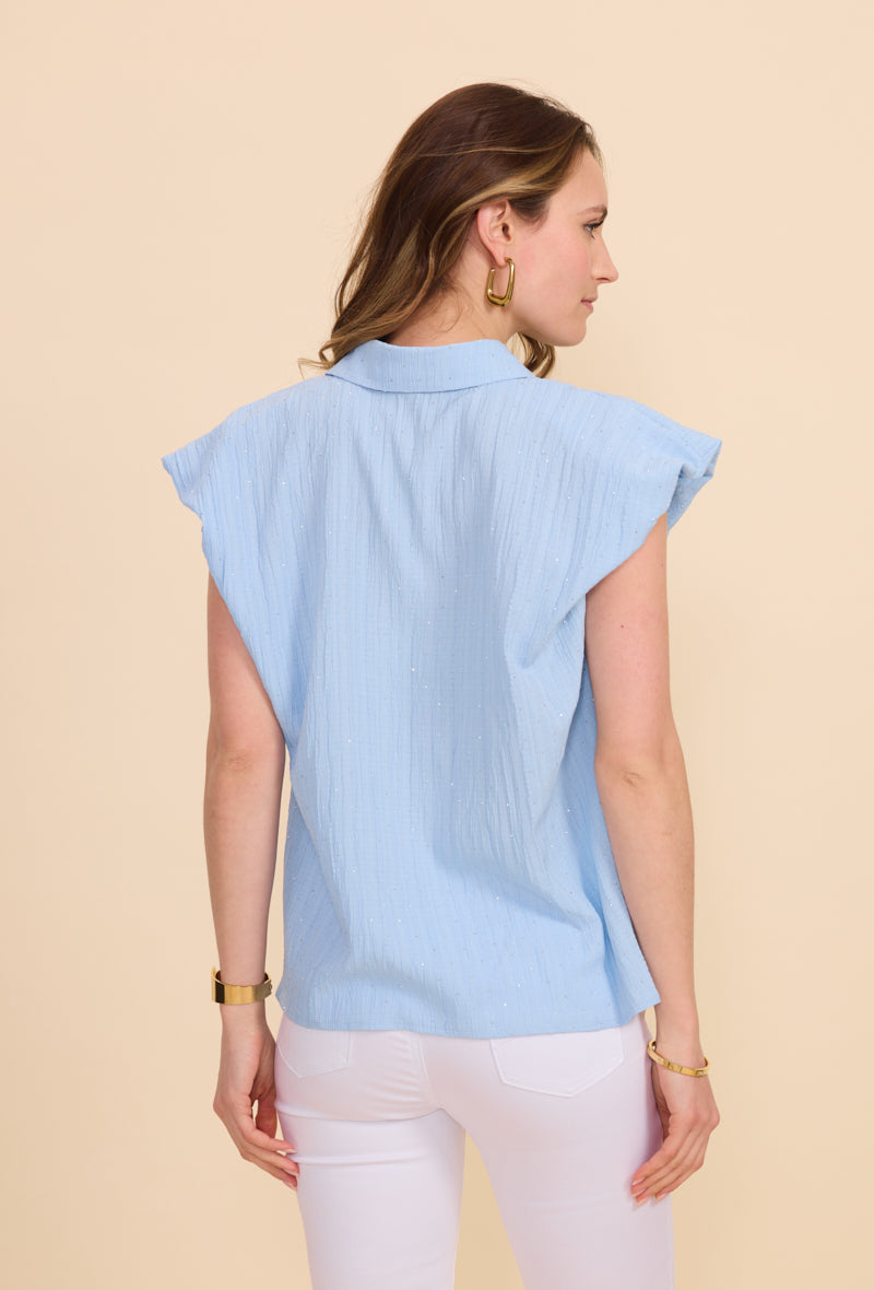 Chemise manches courtes avec volants