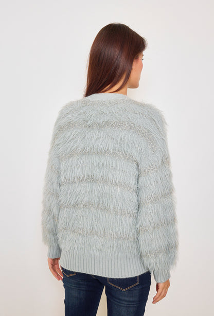 Cardigan en matière fourrure