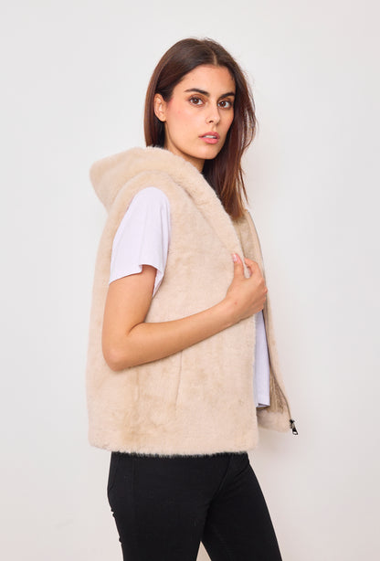 Gilet fourrure sans manches