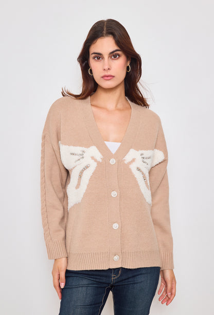 Cardigan avec ruban fantaisie