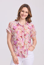 Chemise à manches courtes imprimée