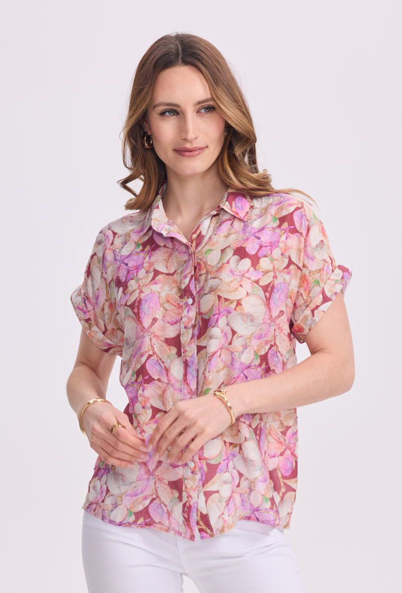 Chemise à manches courtes imprimée