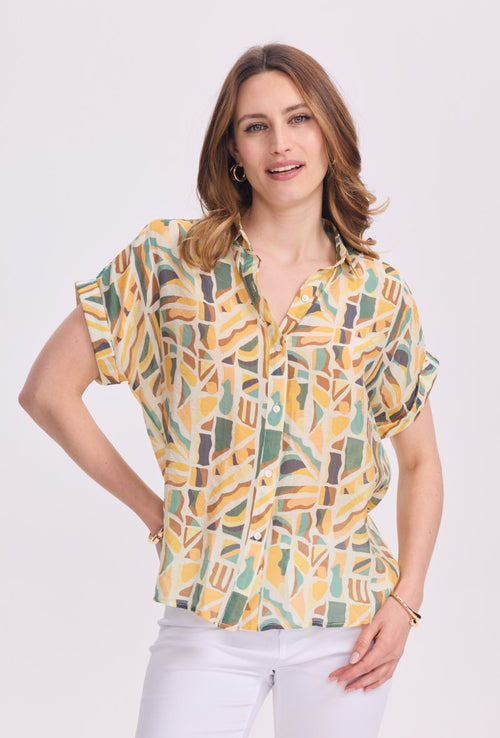 Chemise à manches courtes imprimée