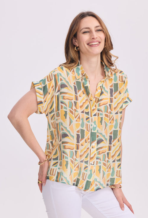 Chemise à manches courtes imprimée